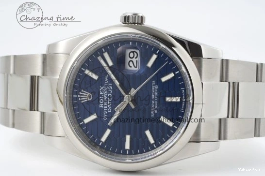 Steel Oyster DateJust 36 Textured Dial V2 on 904L JDF Blue VR3235 SS Bracelet 0228